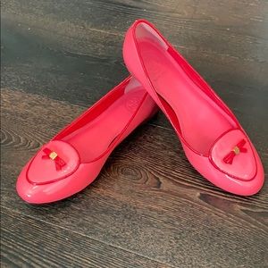 Tory Burch Rose Petal/Lobster Flat w Bow